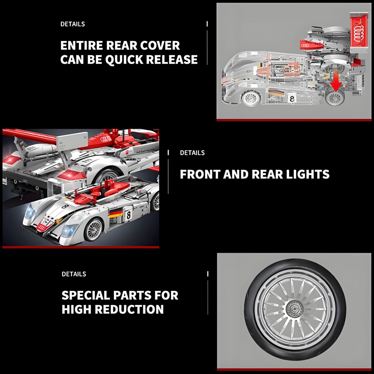 YC23044  1:10 The R8 LMP 2000 2426PCS - Image 4