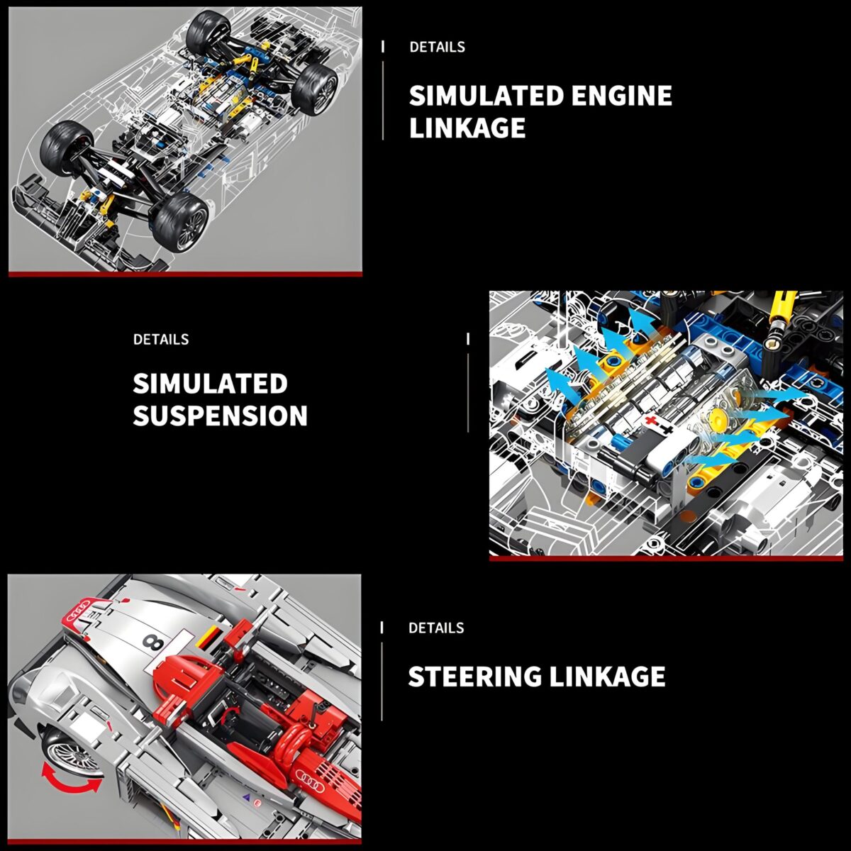 YC23044  1:10 The R8 LMP 2000 2426PCS - Image 3