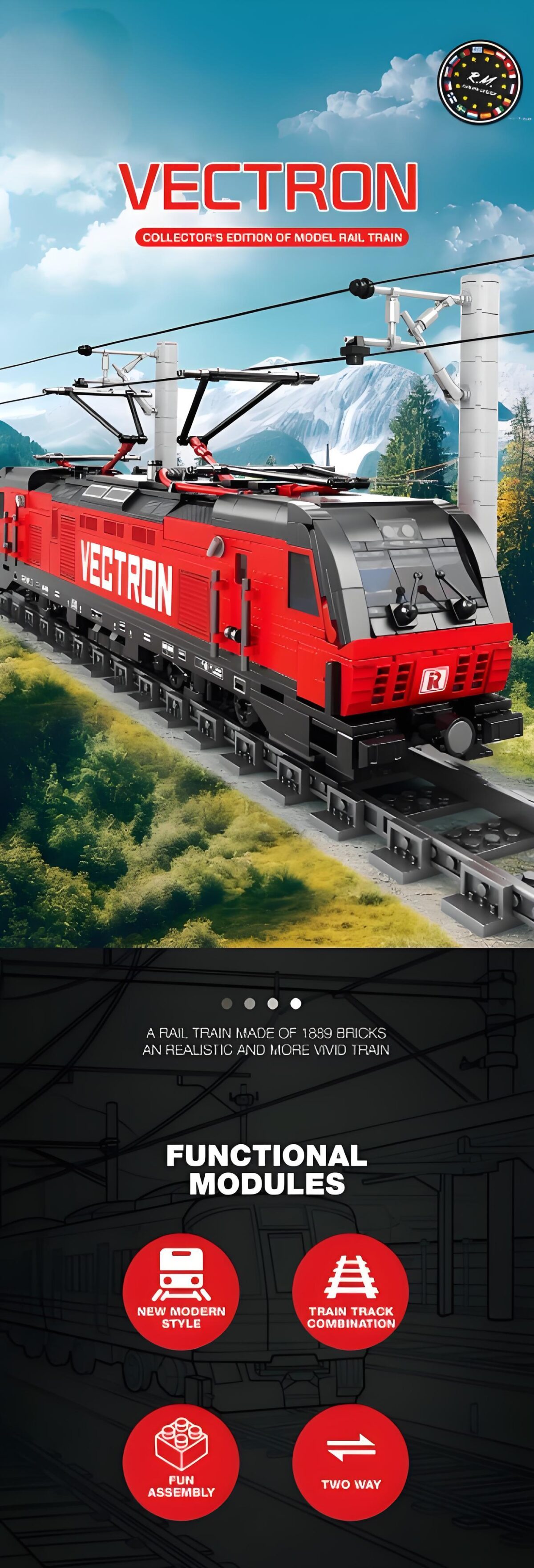 R66019 Vectron European Electric Passenger Train 1889PCS - Image 3