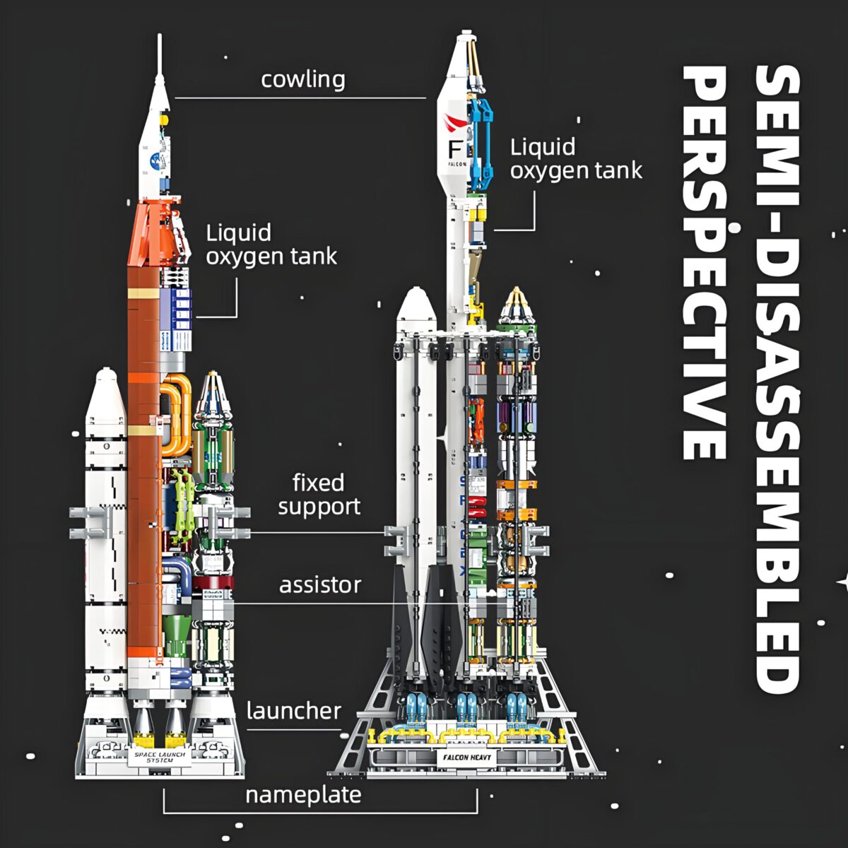 JIE STAR JJ9030-9031 The Space Launch System-Falcon Heavy - Image 5