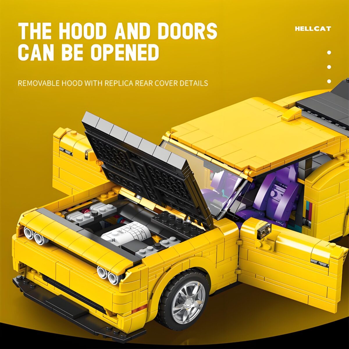 R11030 1:12 The Hellcate In Yellow 1740PCS - Image 3