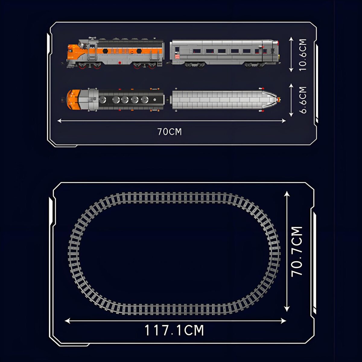 Mould King MK12018 The USA EMD F7 WP Diesel Locomotive 1541PCS - Image 6