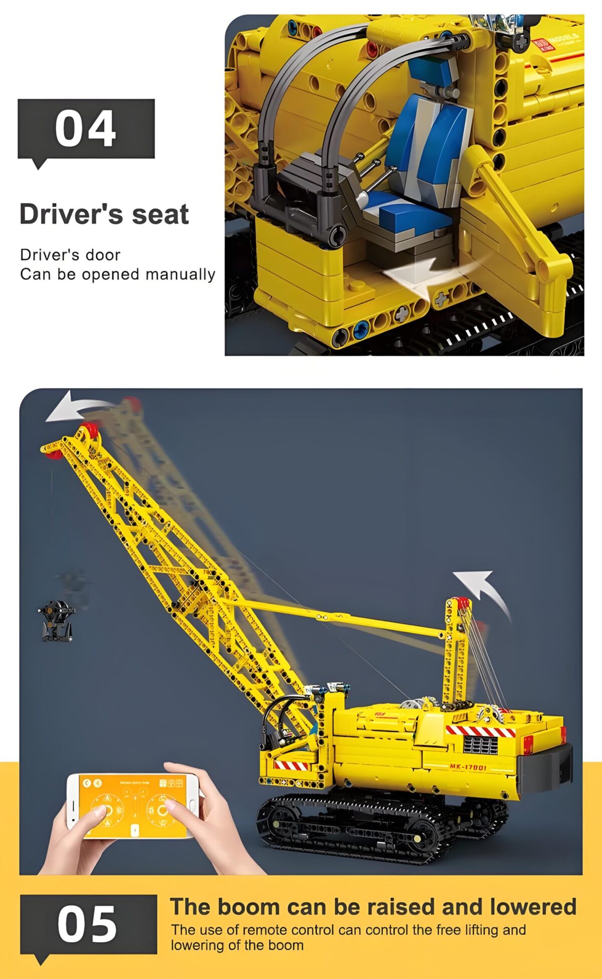 MK17001 The Crawler Crane  1205PCS - Image 7