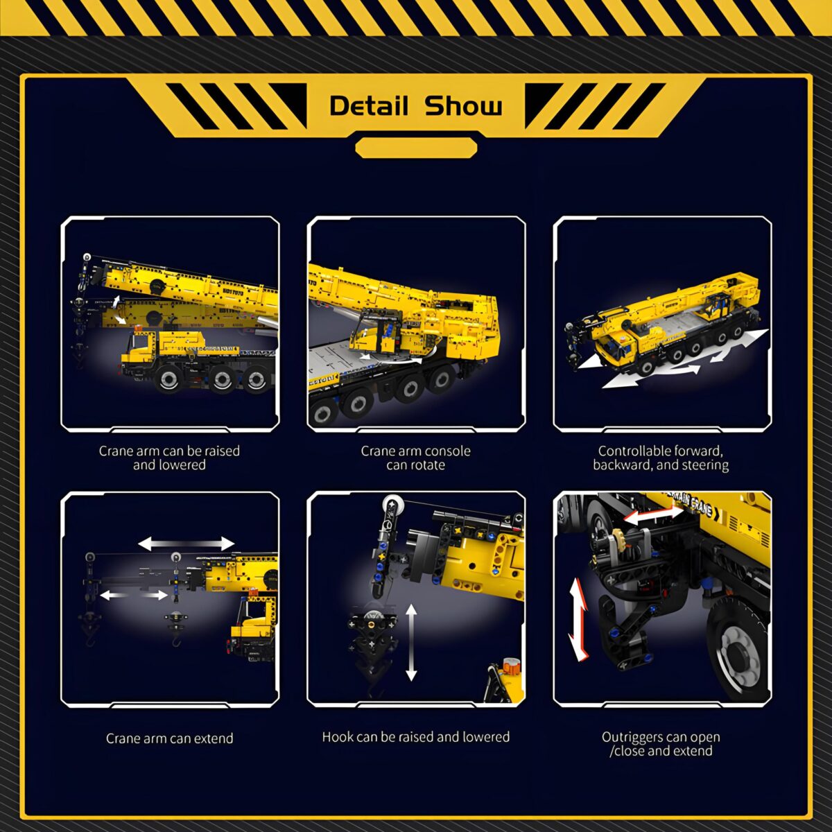 MK17073 The LTM 1110 Crane With RC In Yellow 3218PCS - Image 5