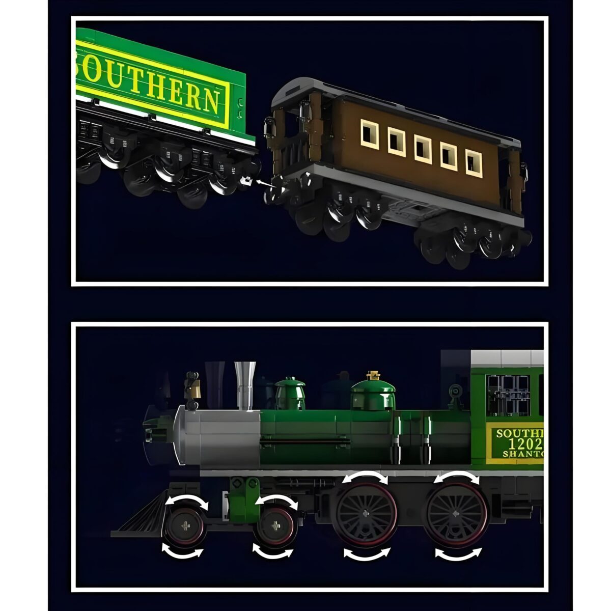 Mould King MK12024 The 4-4-0 Steam Locomotive  1212PCS - Image 4