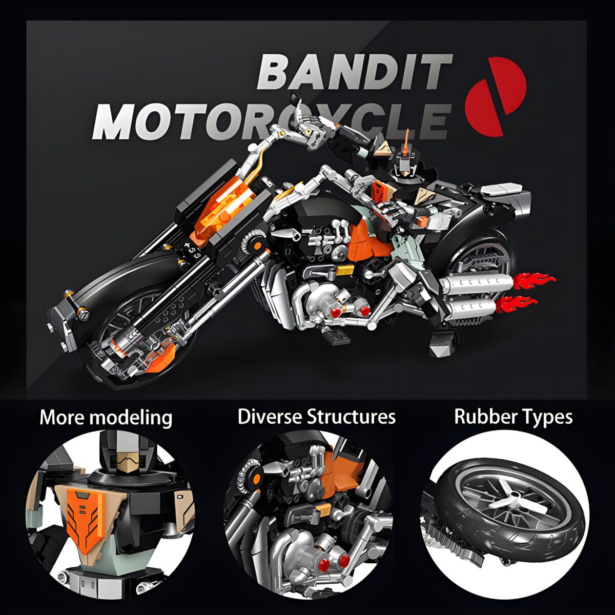 JS 58281 The Bandit Motorcycle  1298PCS - Image 4