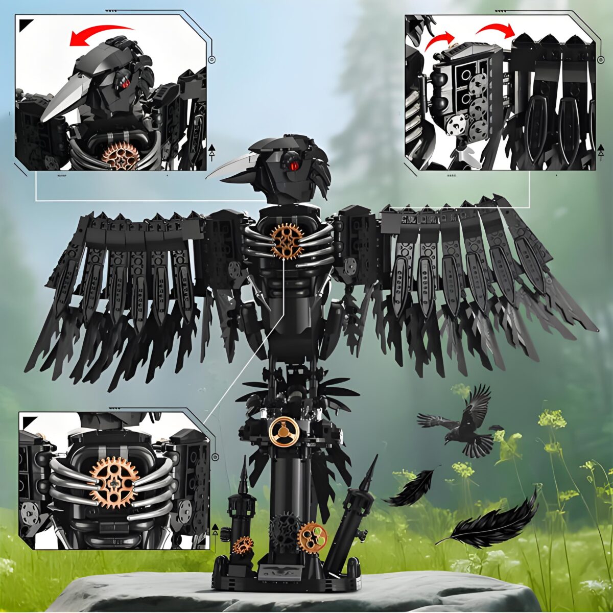 DK 7063  The Mechanical Crow  1018PCS - Image 4