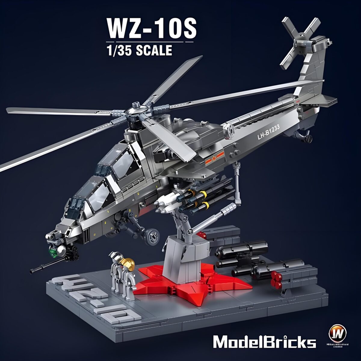 M38-B1233 1:35 The Model Play Zone: WZ-10S Gunship Helicopter   914PCS - Image 2