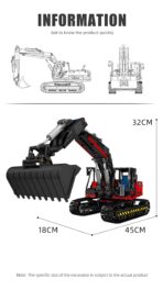Mould King MK17033 The RC Red Mechanical Excavator  1828PCS - Image 7