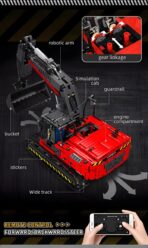 Mould King MK17033 The RC Red Mechanical Excavator  1828PCS - Image 8