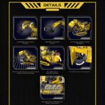 MK17070 The Heavy Duty Excavator Yellow APP Version  4767PCS - Image 4