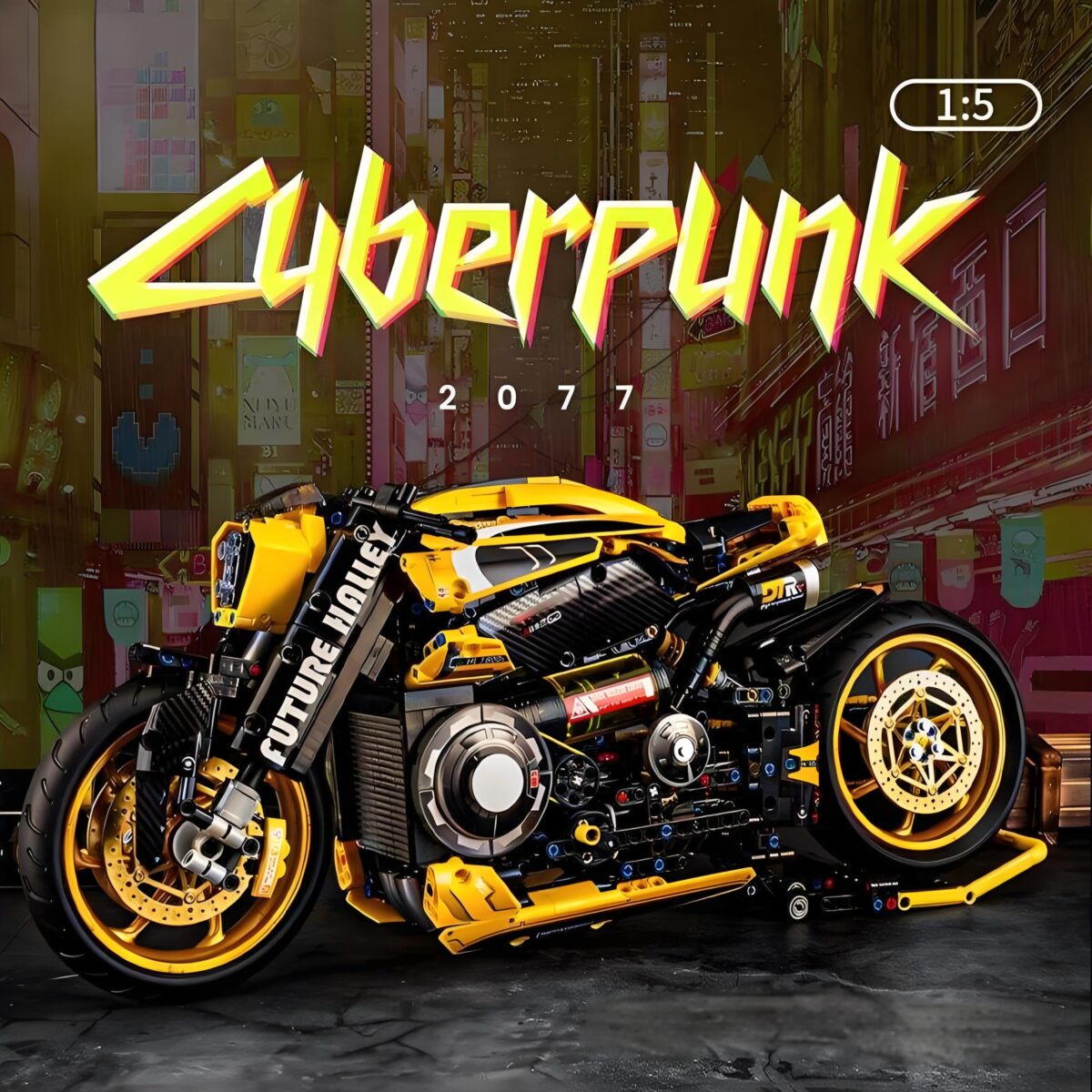 K10506 1:5  The Cyberpunk Motorcycle 1981PCS - Image 2