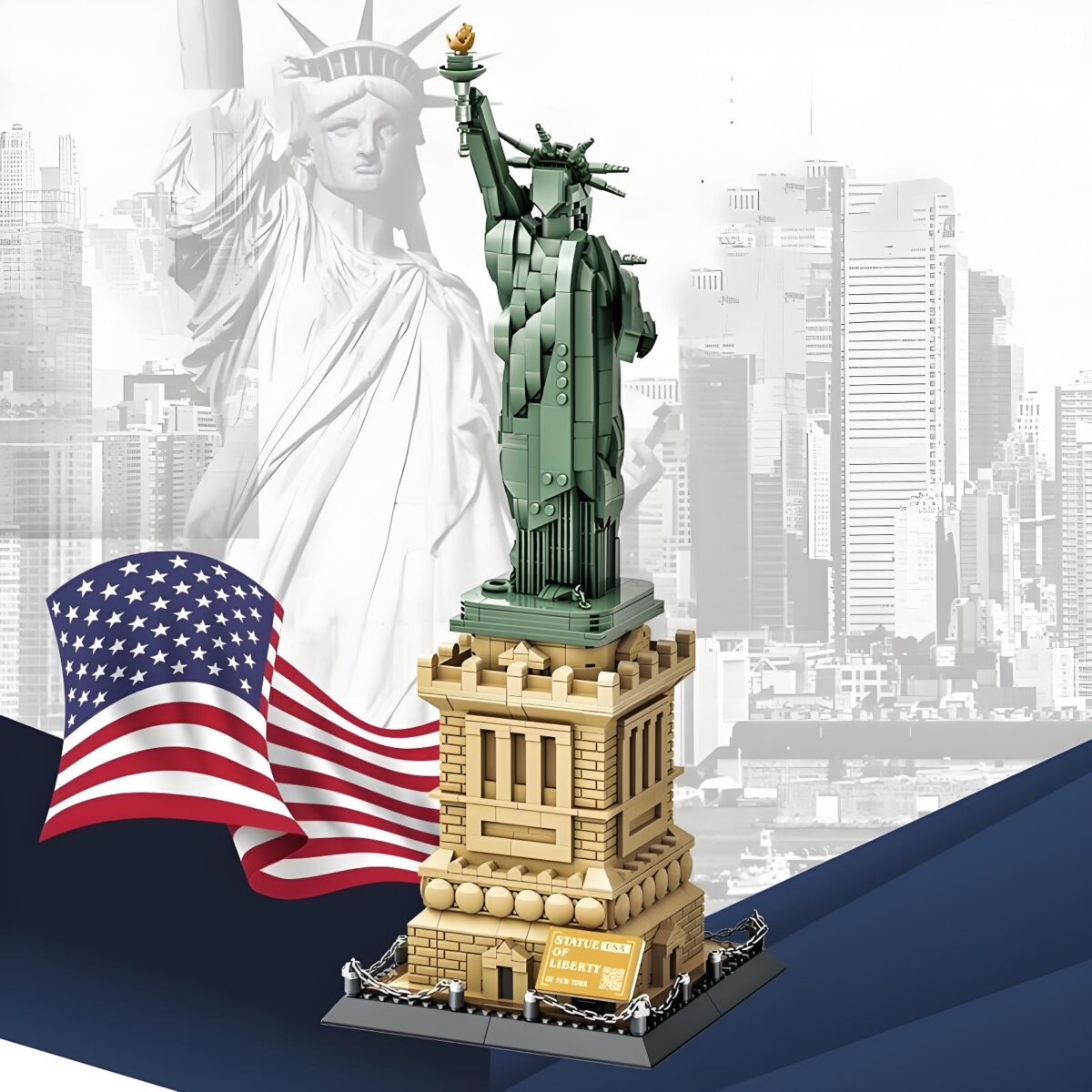 WG5227 The Statue of Liberty Minibrick 1577PCS - Image 2