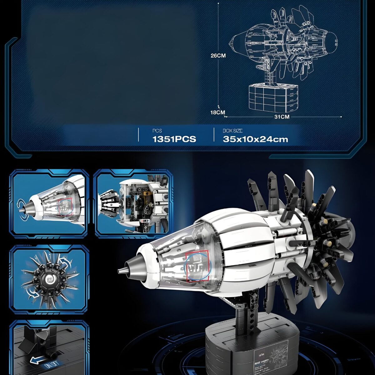 REO33018 The Aircraft Engine  1351PCS - Image 6