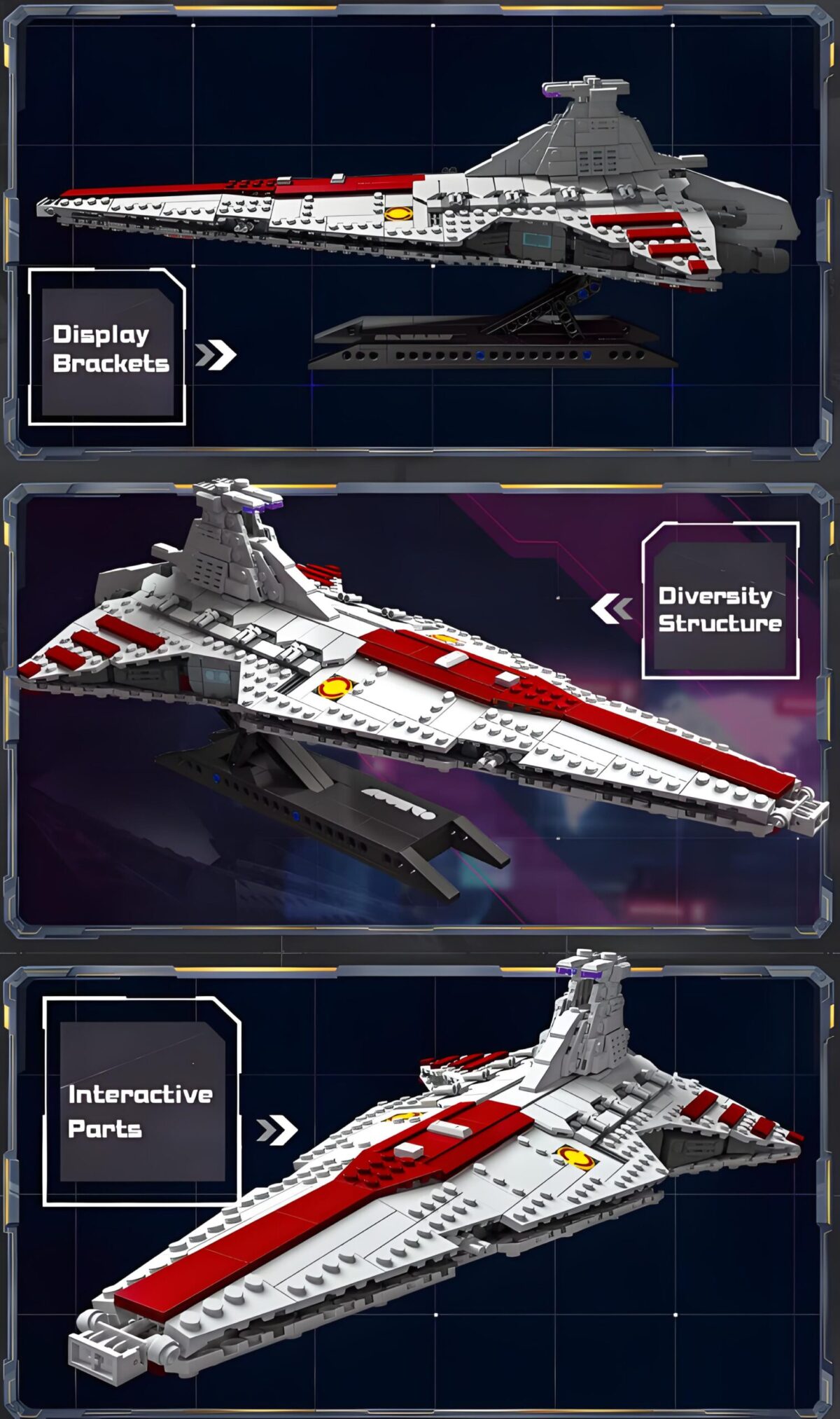 JIESTAR 67106 The Venator-class Open-frame Destroyer  960PCS - Image 7