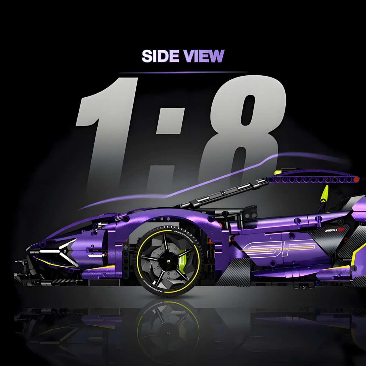 10635 1:8 The Lamborghini Purple Bull Supercar  3654PCS - Image 3
