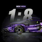 10635 1:8 The Lamborghini Purple Bull Supercar  3654PCS - Image 3