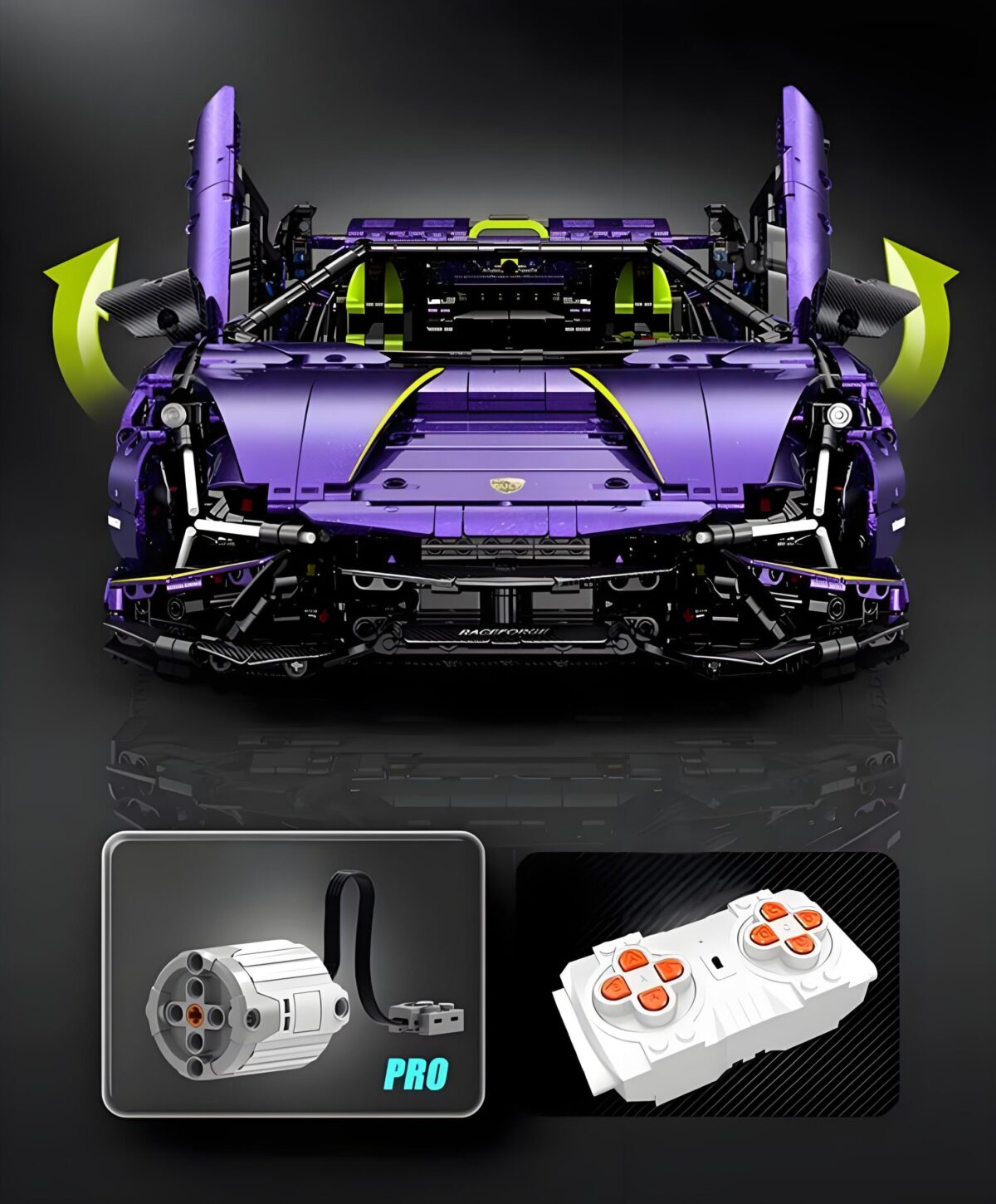 10635 1:8 The Lamborghini Purple Bull Supercar  3654PCS - Image 9