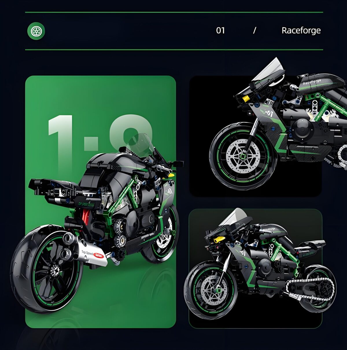 SG60532 1:8 The Japanese Motorbike H2R  511PCS - Image 4