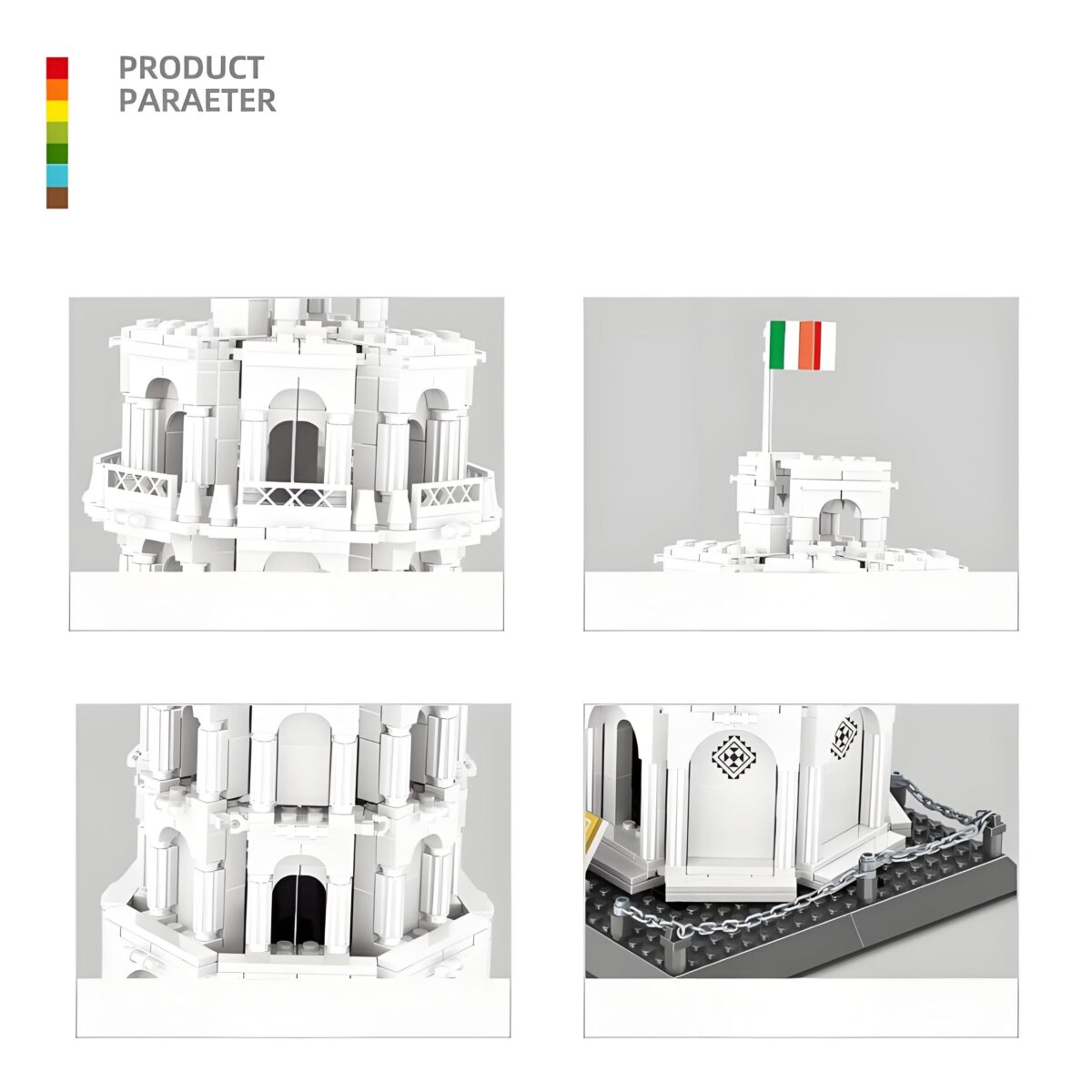 WG5214 The Pisa Of Leaning Tower Minibrick 1392PCS - Image 4