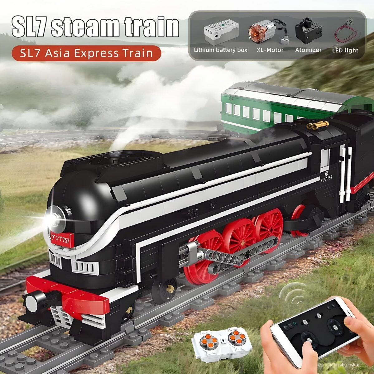Mould King MK12005 The RC SL7 Asia Express Train   1873PCS - Image 2