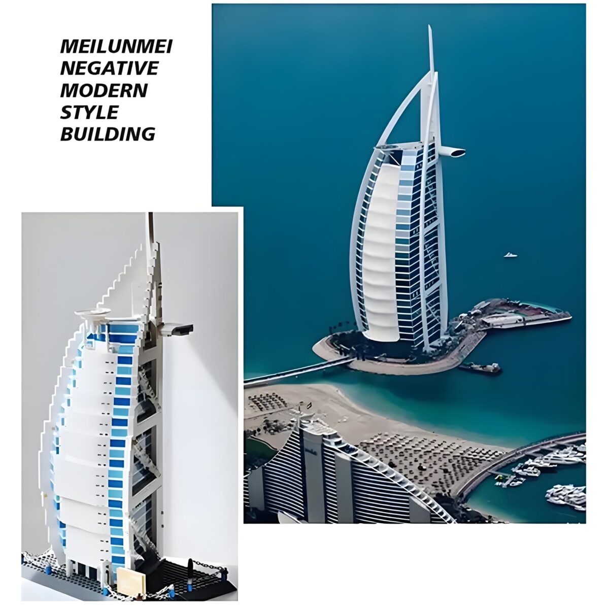 WG5220 The Dubai Sailing Hotel Minibrick 1307PCS - Image 3