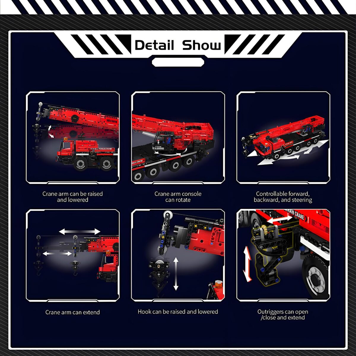 MK17075 The LTM 1110 Crane With RC In Red 3218PCS - Image 5