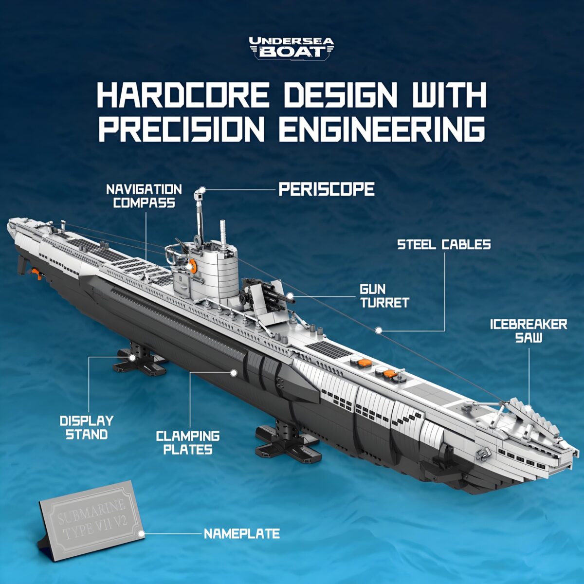 REO 33050  The Undersea Boat Next-Generation Strategic U-Type Submarine  3987PCS - Image 6
