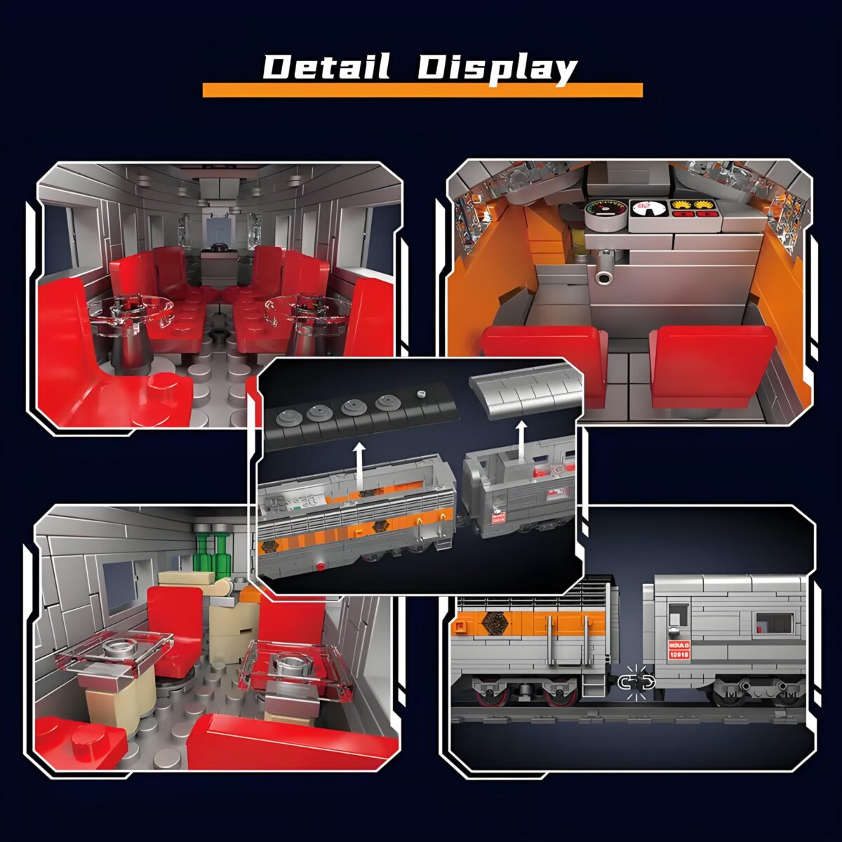 Mould King MK12018 The USA EMD F7 WP Diesel Locomotive 1541PCS - Image 4