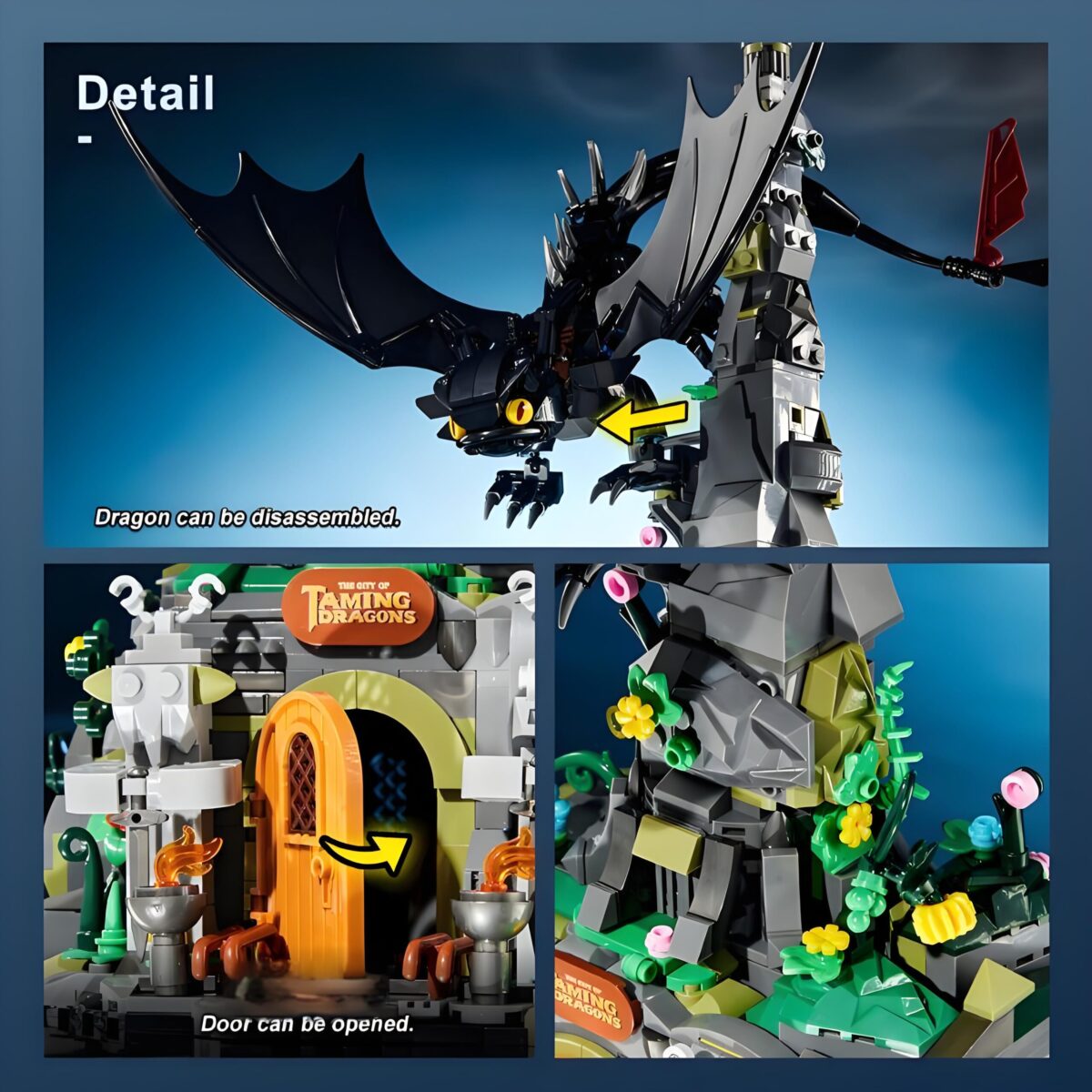 DK 7069 The How to Train Your Dragon the City of Taming Dragons  998PCS - Image 3