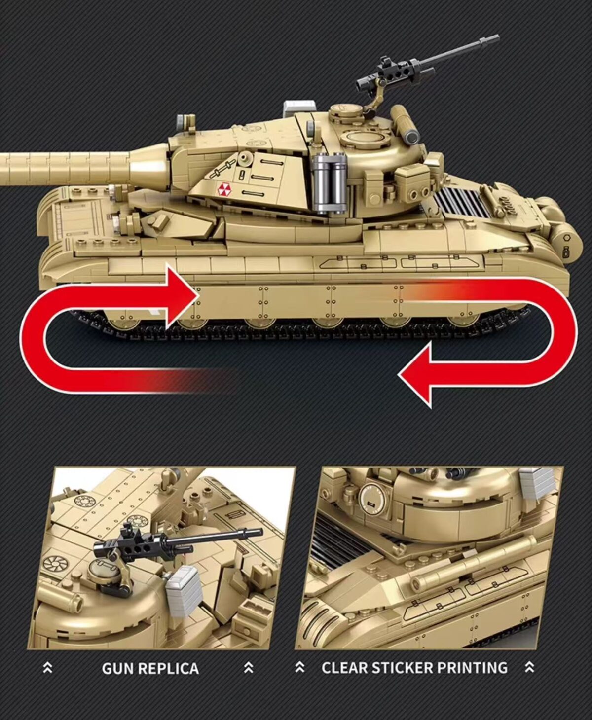 Reo 77036 1:28 The 60tp Main Battle Tank  1128PCS - Image 5