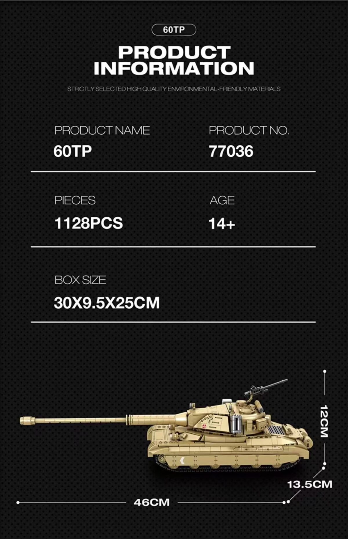 Reo 77036 1:28 The 60tp Main Battle Tank  1128PCS - Image 8