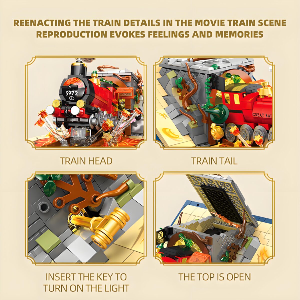 JJ9059 The Harry Potter Wizard World Monment Express Train  889PCS - Image 3