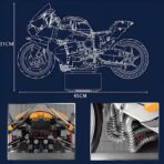 388001 The Kawasaki Ninja H2R Gundam Version motorcycle RX-78-2  1769PCS - Image 3