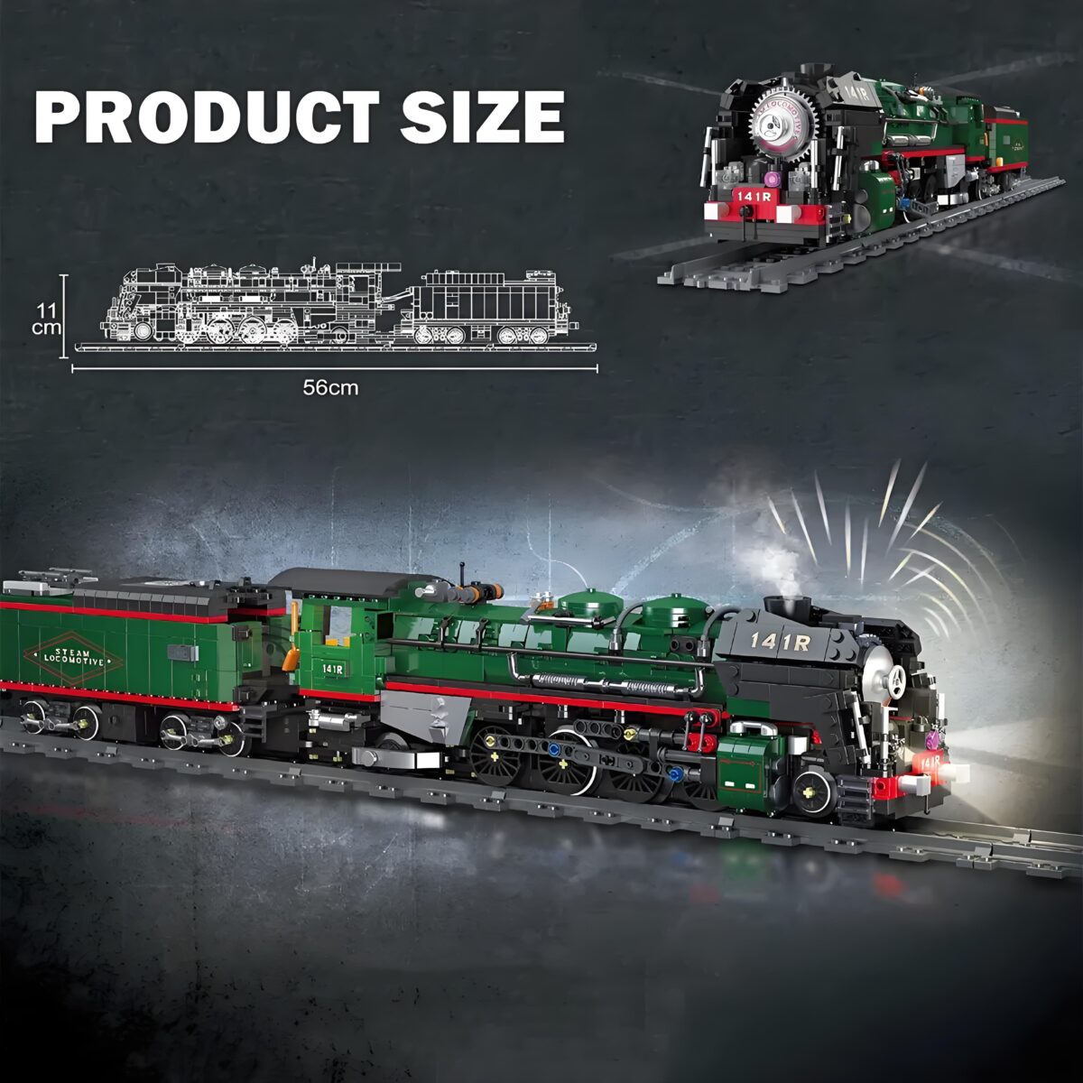 59098 The French 141R steam locomotive  1782PCS - Image 6