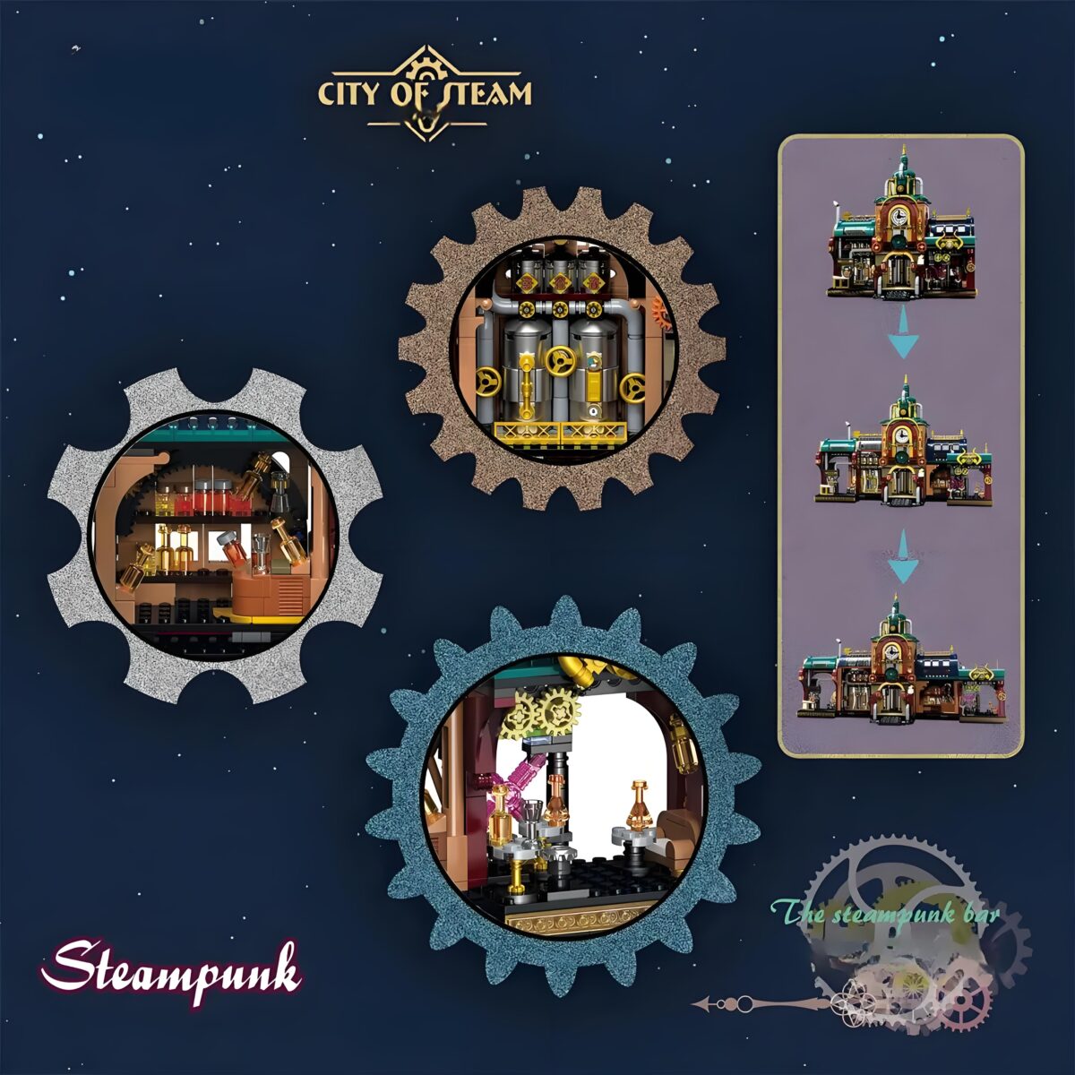 958013 The Steampunk Bar  1557PCS - Image 3