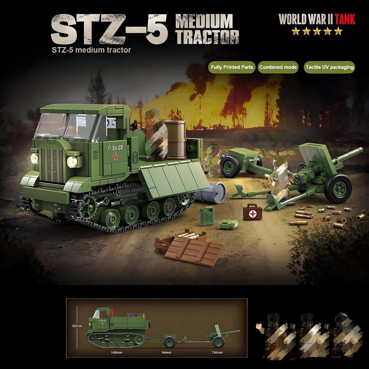 QG100289 The STZ-5 Medium Tractor   733PCS - Image 2