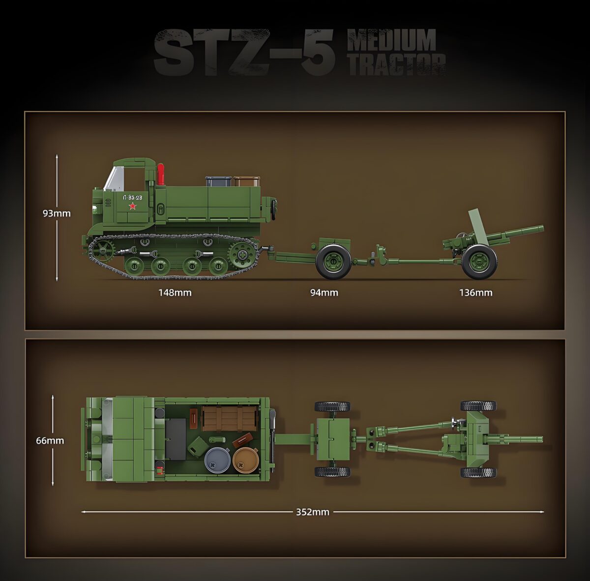 QG100289 The STZ-5 Medium Tractor   733PCS - Image 5