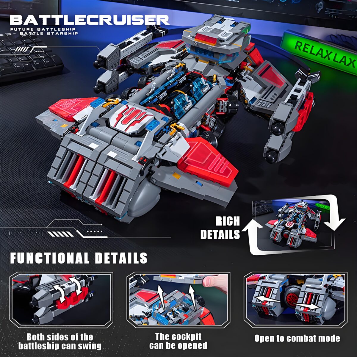 JD025 The StarCraft Future Battleship Battlecruiser  2262PCS - Image 6